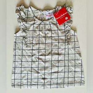 Hanna Andersson Checkered Flutter Sleeve Top - Size 100 (4)